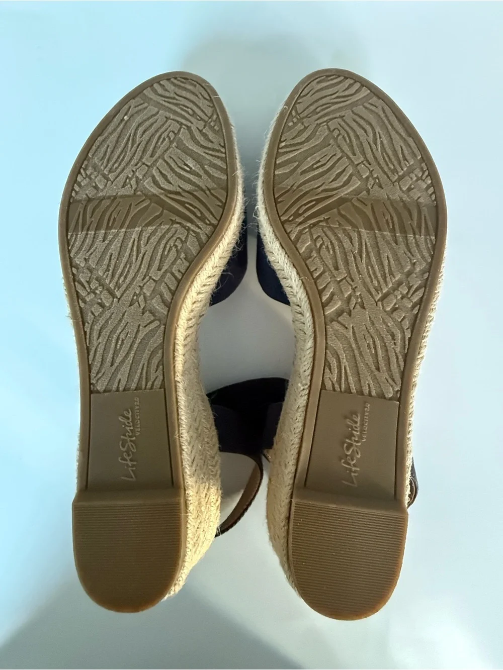 LifeStride Kimmie Espadrille Wedge Sandals Navy Blue Size 8.5 New W/O Tags.